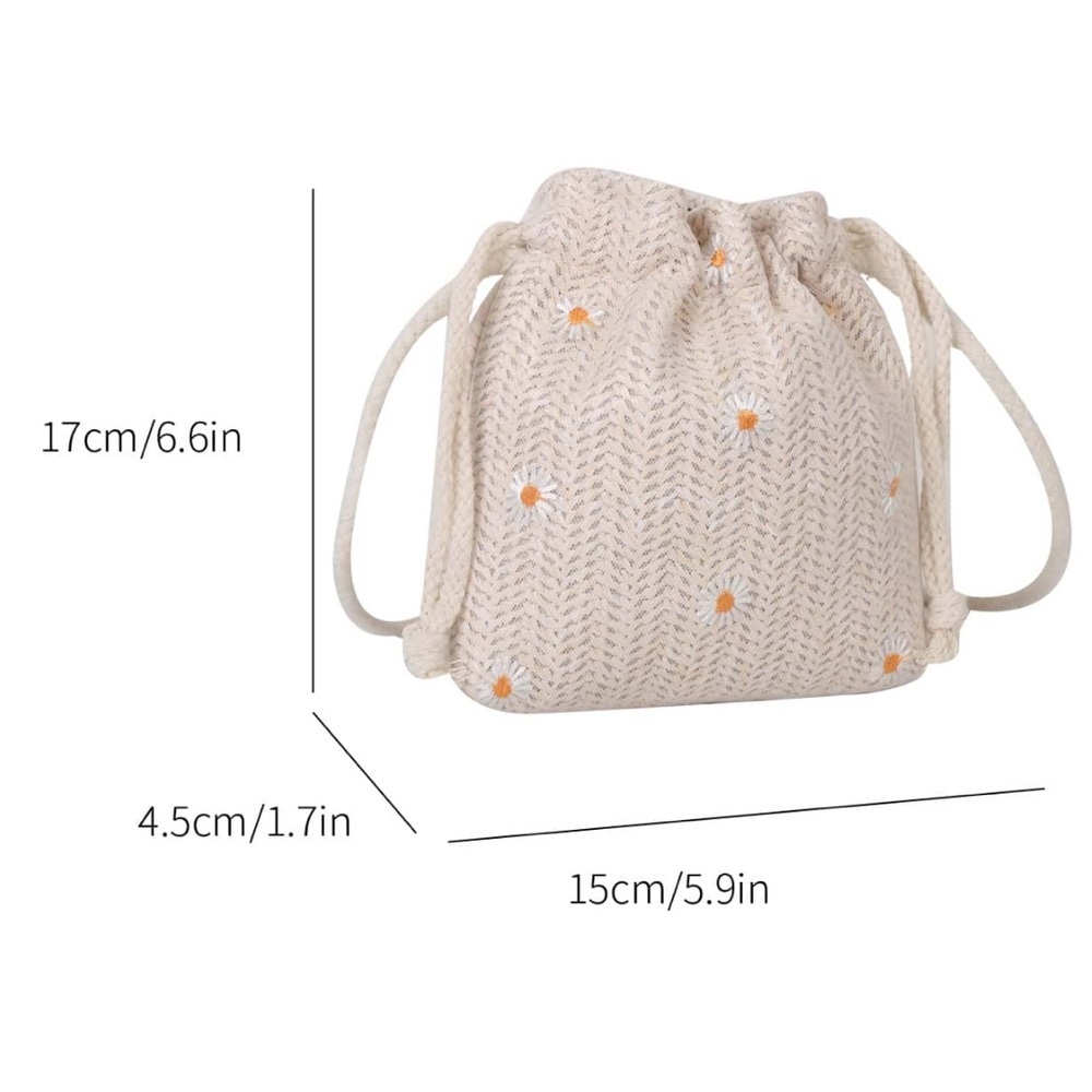 Unique Cream Drawstring Women mini  Bag - Picture 3 of 16